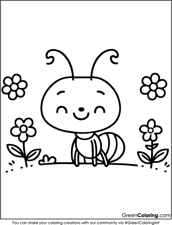 Ant Coloring Page