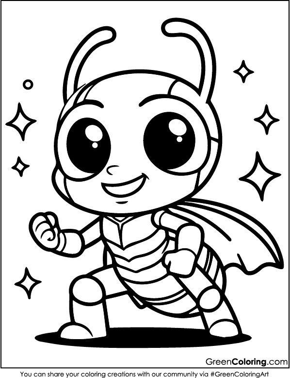 Printable Ant Coloring Pages PDF