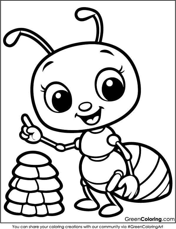 Free Printable Ant Coloring Pages PDF