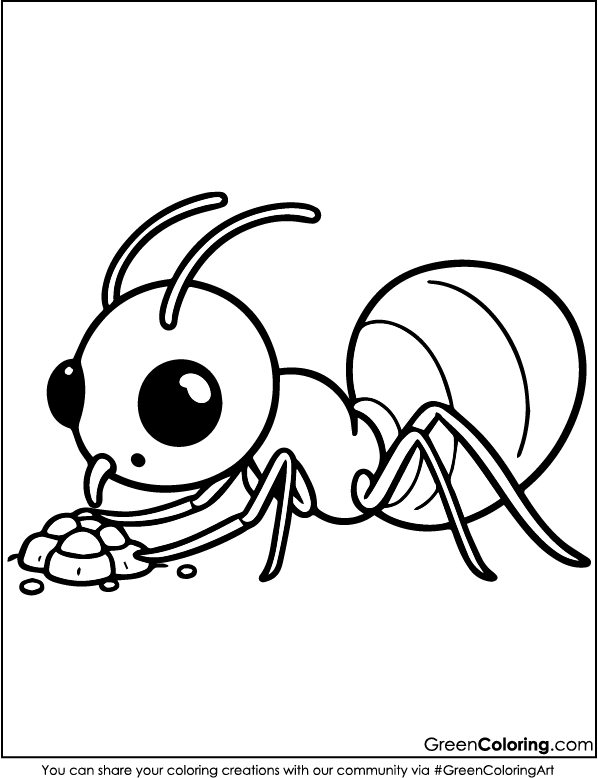 Download Free Printable Ant Coloring Pages PDF