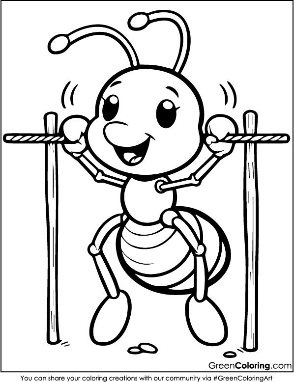 Simple Ant Coloring Pages for Kids and Toddlers