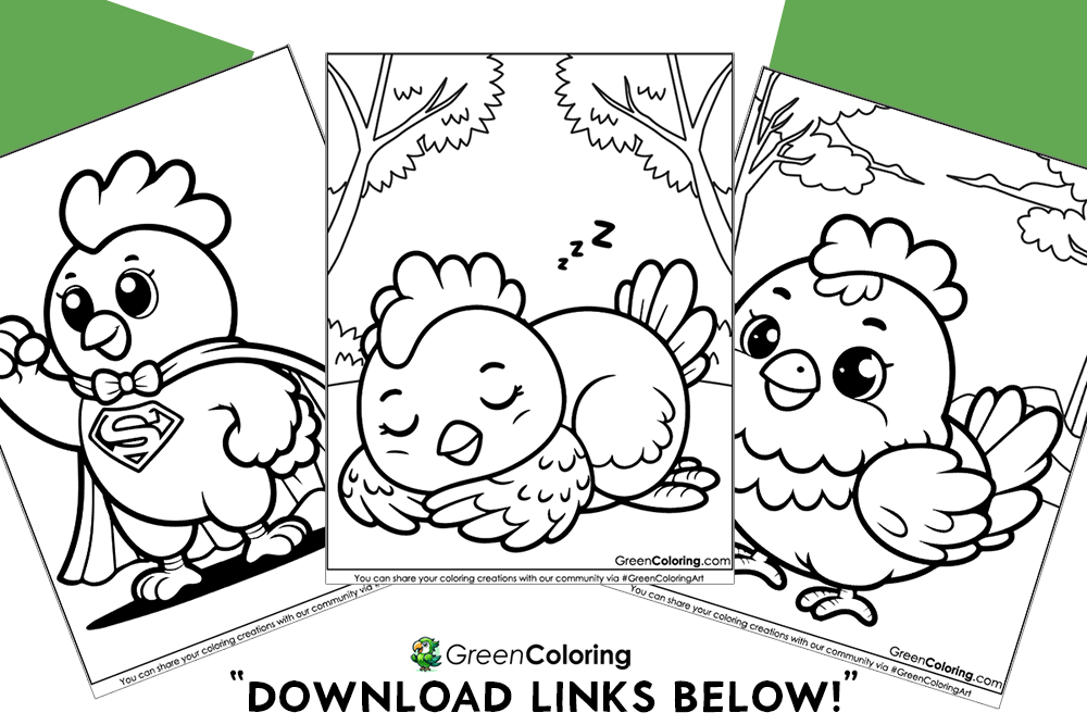 Download Free Printable Chicken Coloring Sheets PDF