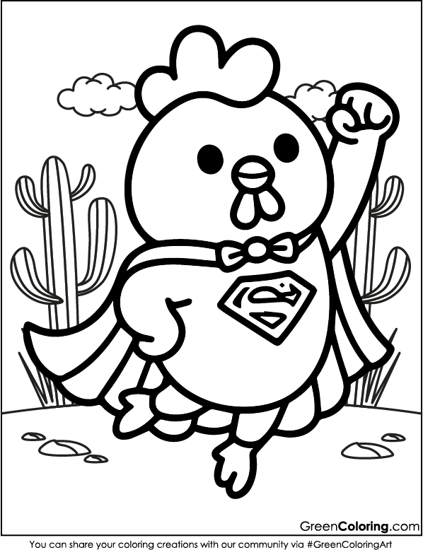 Download Free Printable Chicken Coloring Pages PDF