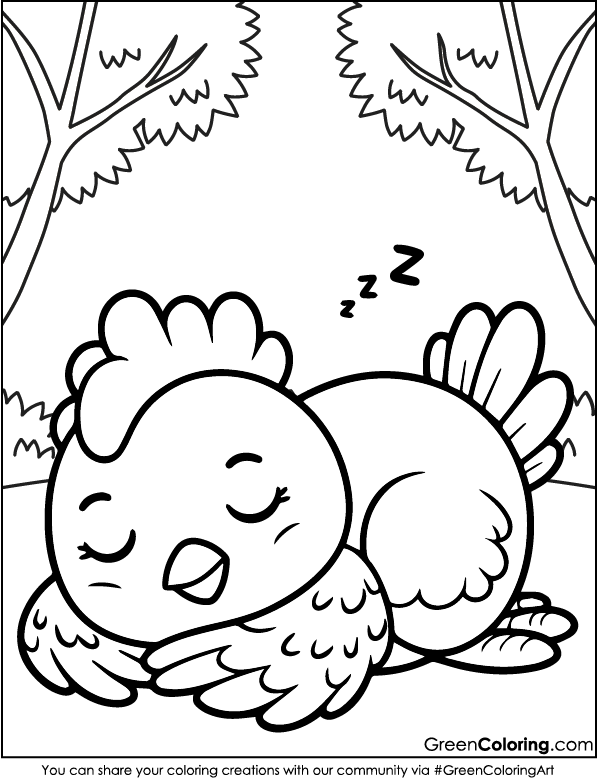 Download Free Printable Chicken Coloring Page PDF