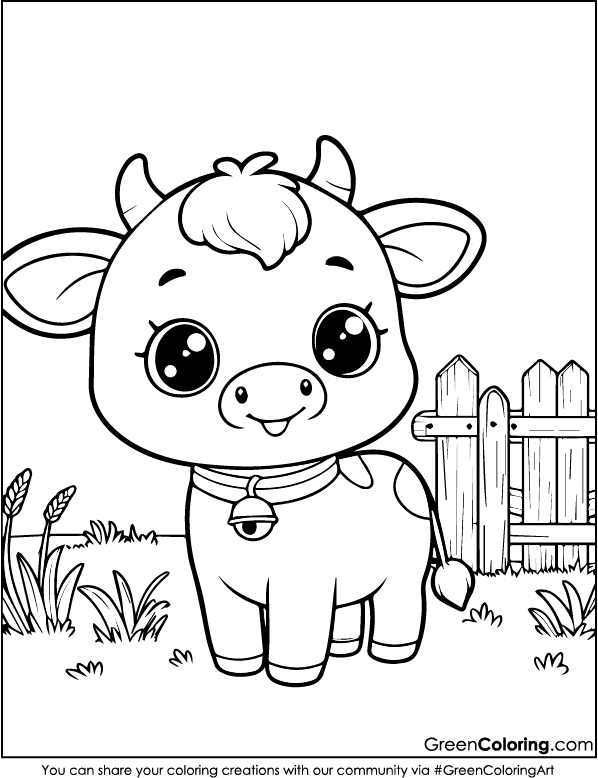 Free Printable Cow Coloring Page PDF