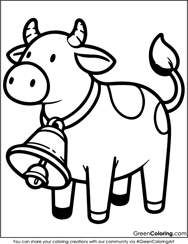 Free Cow Coloring Page PDF