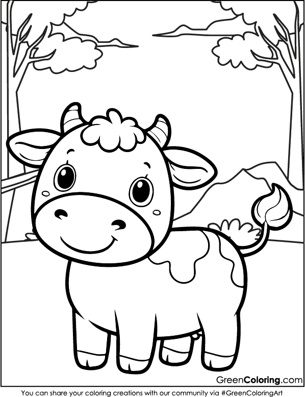 Cow Coloring Pages PDF