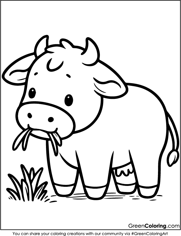 Free Printable Cow Coloring Pages PDF