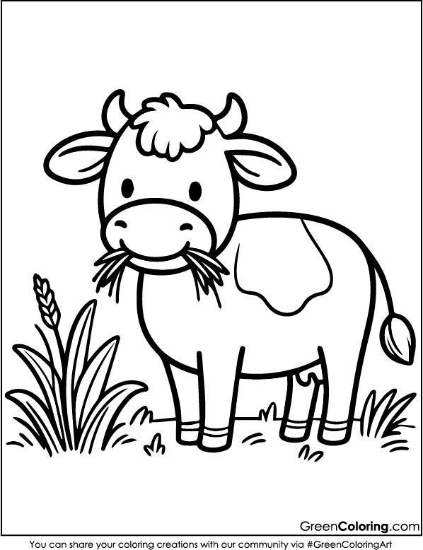 Free Printable Cow Coloring Pages PDF