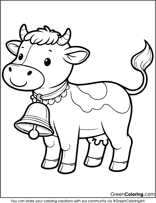 Free Cow Coloring Page PDF