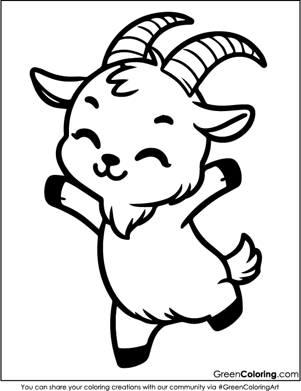 Printable Goat Coloring Pages PDF