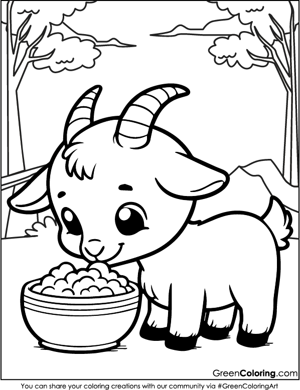 Free Printable Goat Coloring Sheets PDF