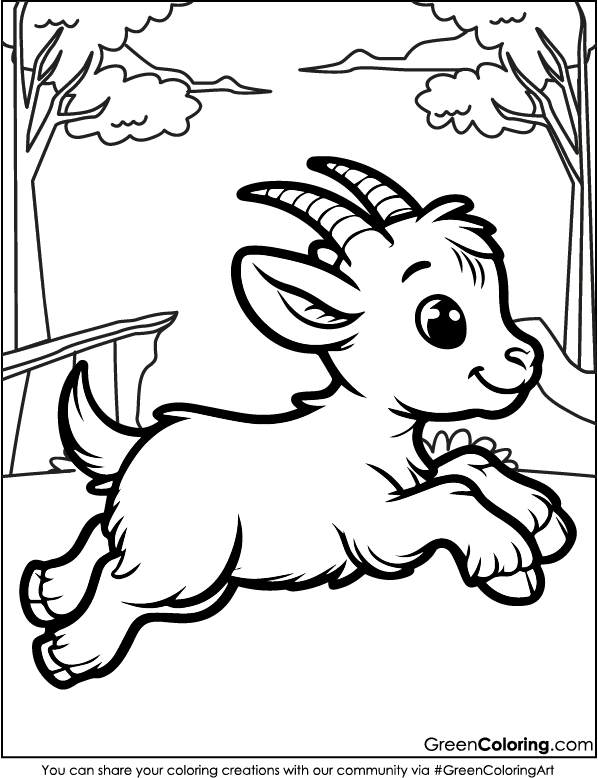 Free Printable Goat Coloring Pages PDF