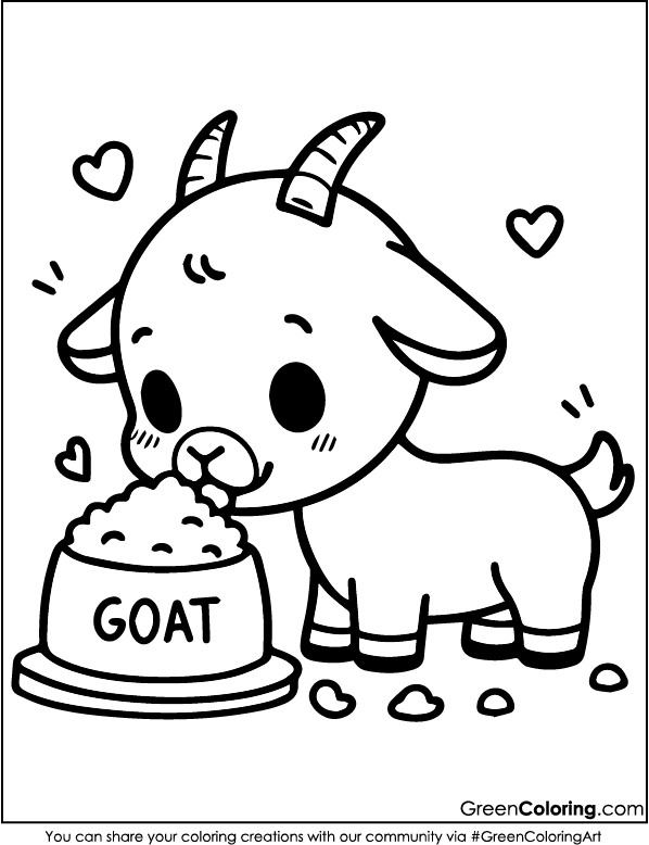 Free Printable Goat Coloring Page PDF