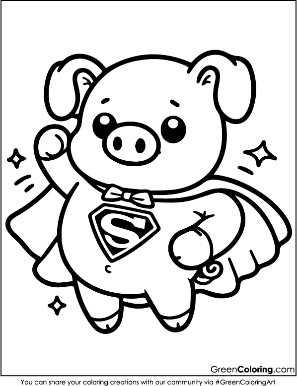 Download Free Printable Pig Coloring Pages PDF