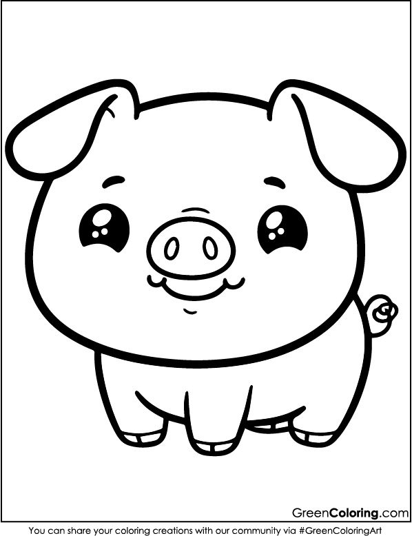 Download Free Printable Pig Coloring Sheets PDF