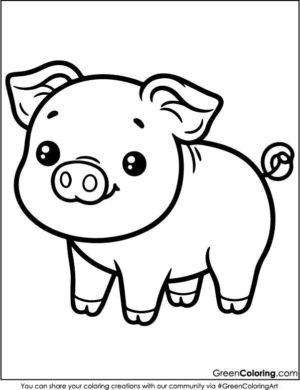 Download Free Printable Pig Coloring Sheets PDF