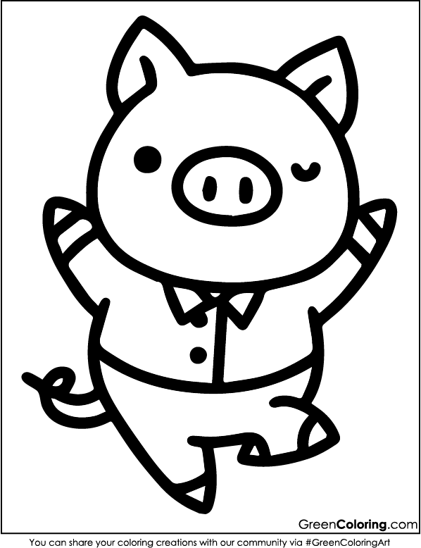 Free Pig Coloring Pages for Kids and Toddlers