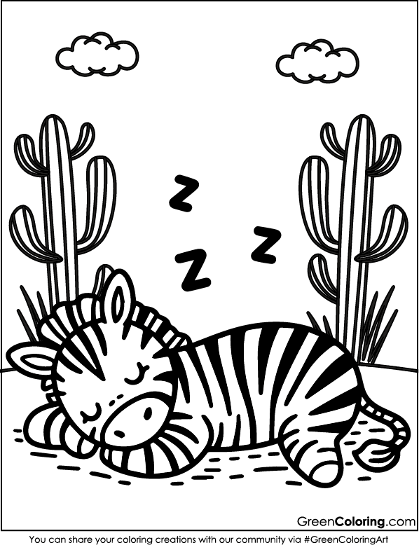 Zebra Coloring Pages