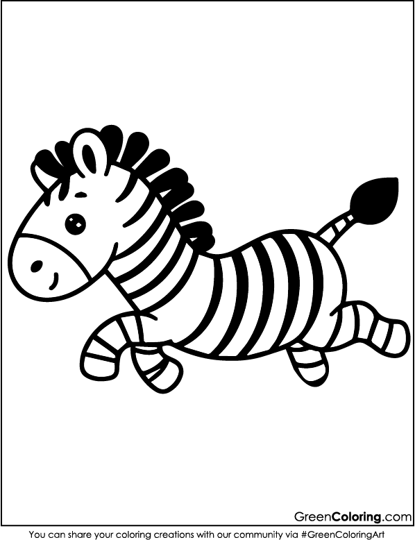 Printable Zebra Coloring Pages PDF