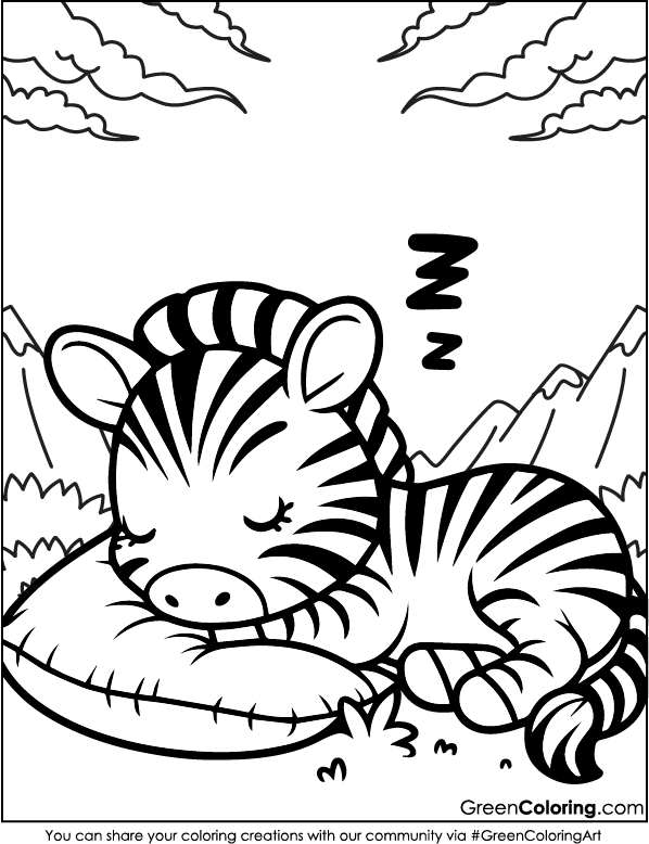 Free Printable Zebra Coloring Sheets PDF