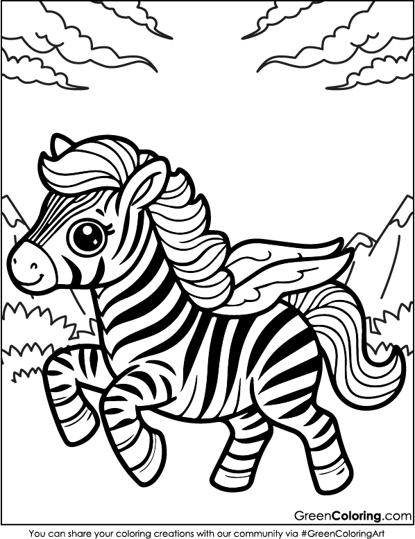 Zebra Coloring Pages PDF