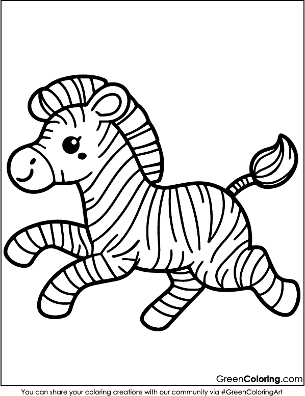 Printable Zebra Coloring Pages PDF