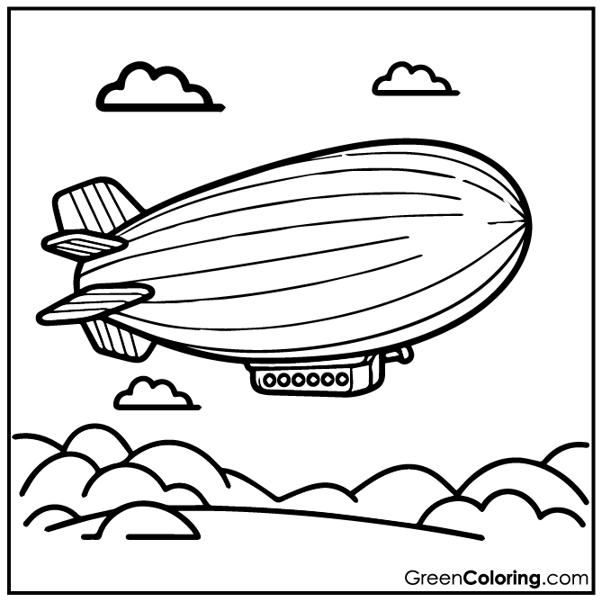 10 Blimp Coloring Pages (Download Free Printable PDF)