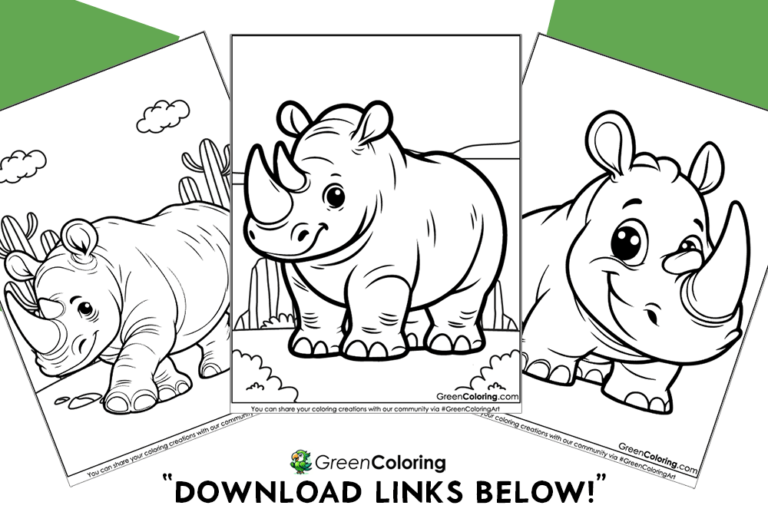 10 Rhino Coloring Pages (Download Free Printable PDF)