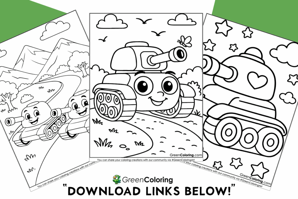 Free Tank Coloring Pages for Kids and Toddlers