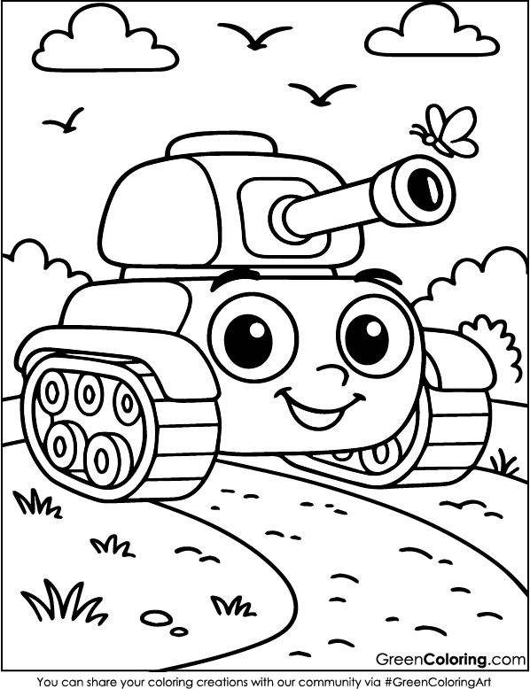 Download free tank coloring pages for kids and toddlers