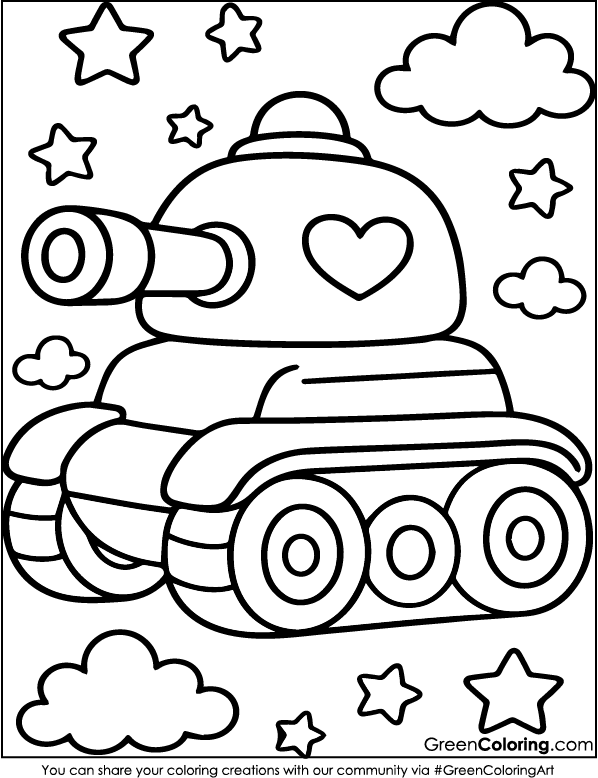 Free tank coloring pages for kids and toddlers