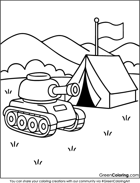 Tank coloring pages for kids and toddlers