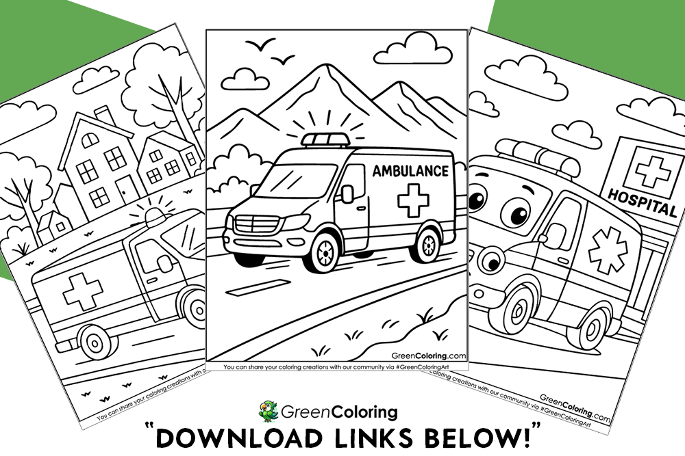 Ambulance Coloring Pages for Kids