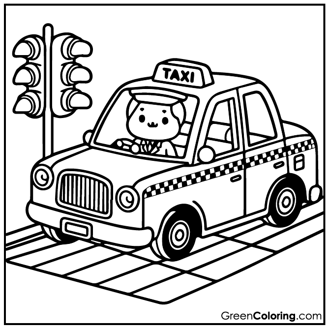 10 Taxi Coloring Pages (Download Free Printable PDF)