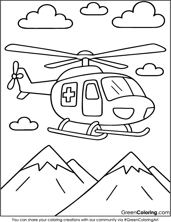 Helicopter Coloring Pages