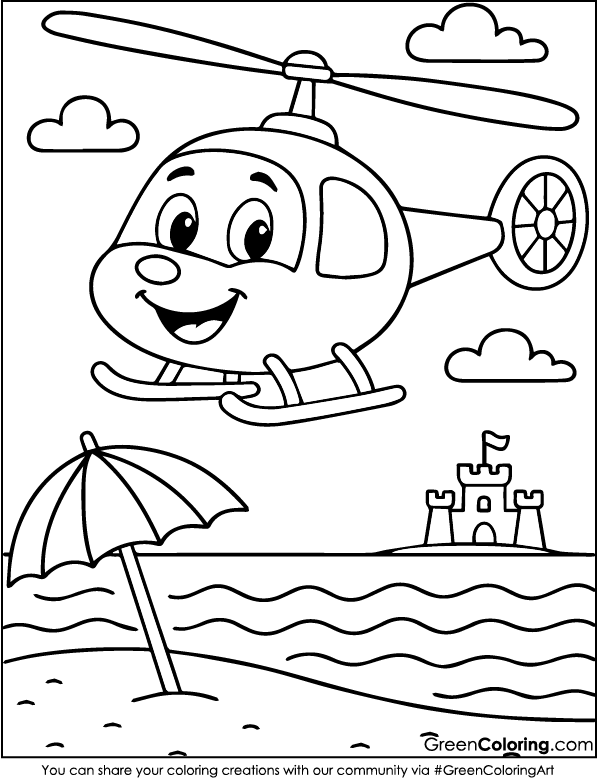Free Printable Helicopter Coloring Pages PDF