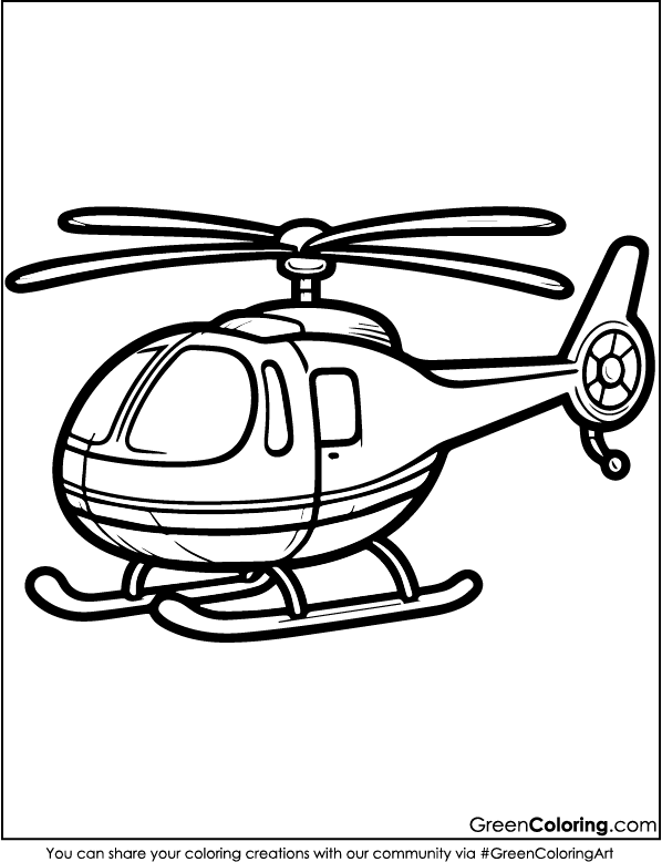 Download Free Printable Helicopter Coloring Sheets PDF