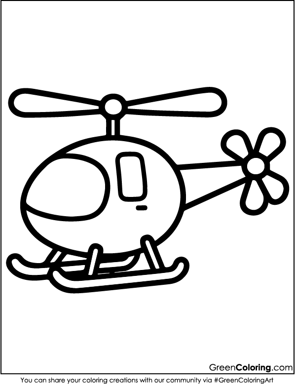 Free Helicopter Coloring Pages for Kids and Toddlers