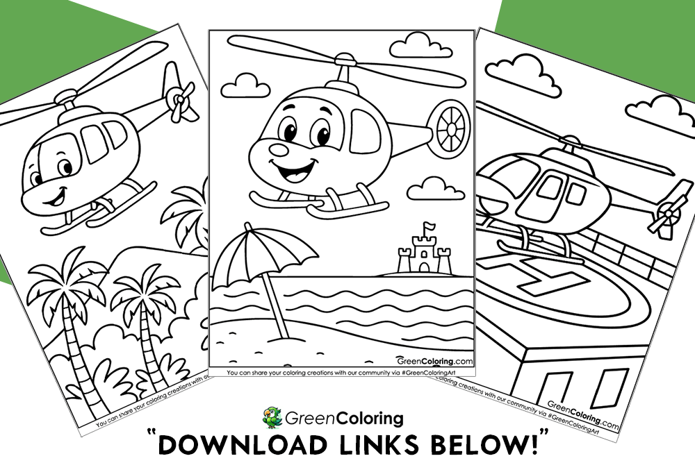 Helicopter Coloring Pages
