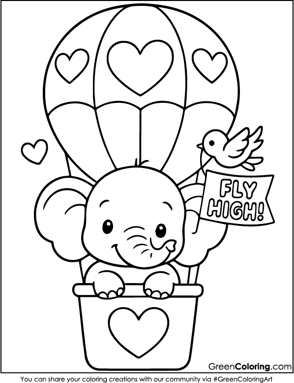 Hot Air Balloon Coloring Pages