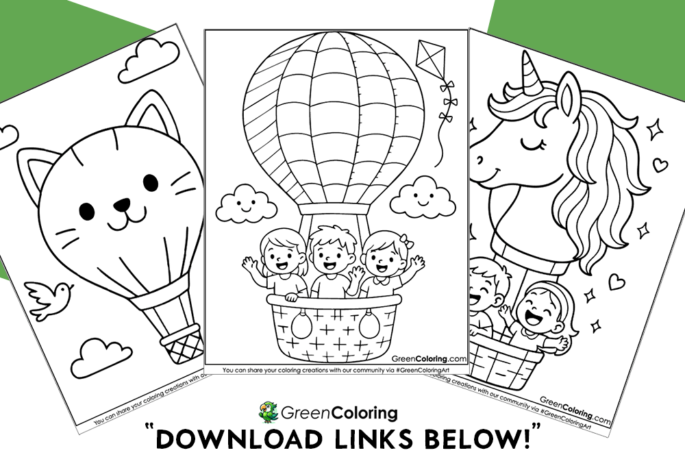 Hot Air Balloon Coloring Pages