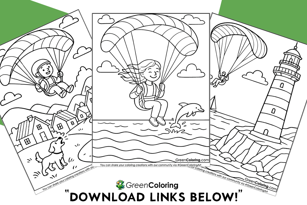 Paraglider Coloring Sheets