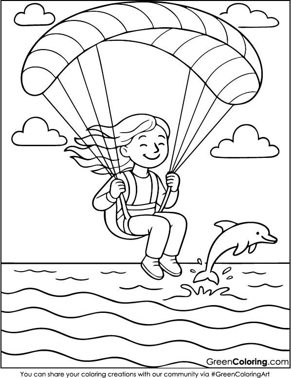 Paraglider Coloring Pages