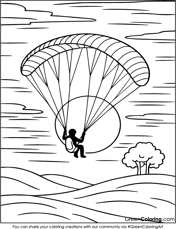 Download Free Printable Paraglider Coloring Pages PDF