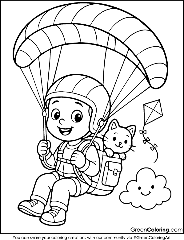 Free Printable Paraglider Coloring Pages PDF