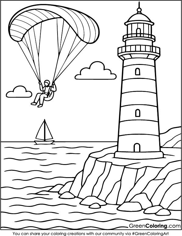 Download Free Printable Paraglider Coloring Pages PDF