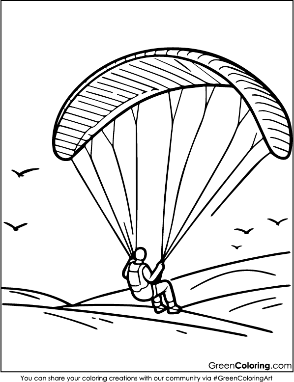 Free Paraglider Coloring Sheets PDF