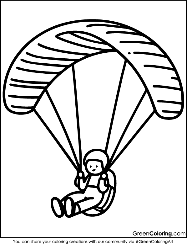 Printable Paraglider Coloring Pages PDF