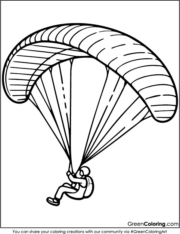 Printable Paraglider Coloring Pages PDF